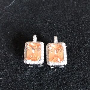Silver color quartz crystal cubic z earrings